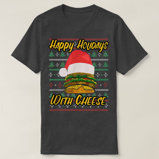 Glad helg med ost Ugly jul Cheesebu T Shirt (Design framsida)