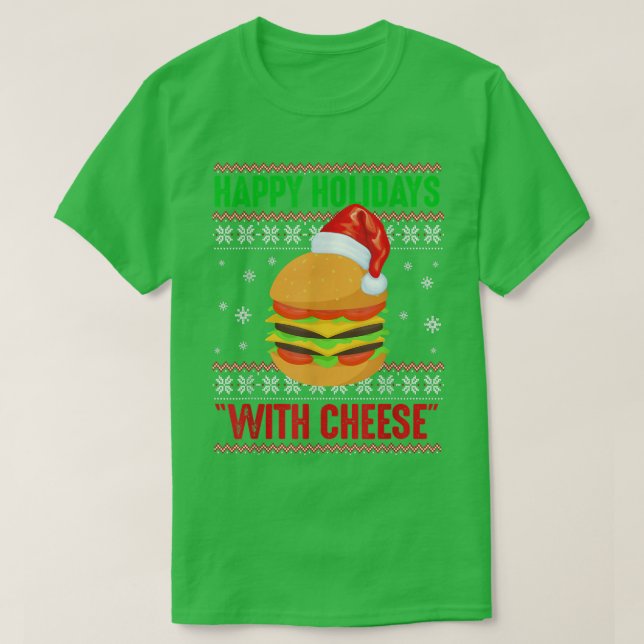 Glad helg med ostburger för julnötkött F T Shirt (Design framsida)