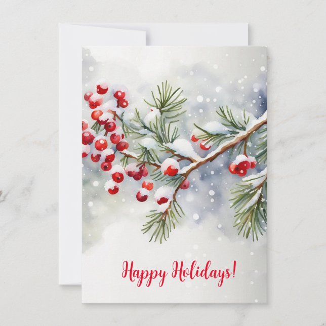 Glad helg med Red Berries och Snö (Framsida)