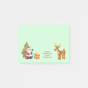 Glad helg med Santa och Reindeer Post-it Block