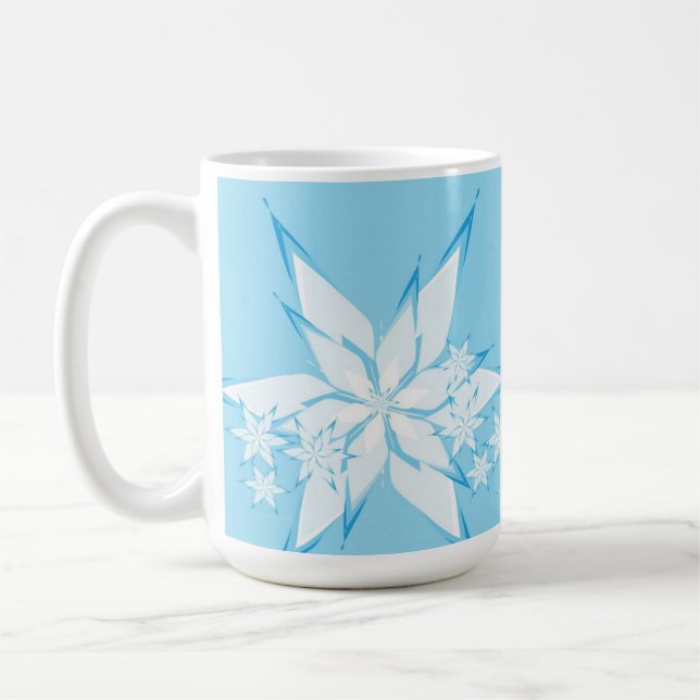 Glad helg med snöflingskonst kaffemugg (Vänster)