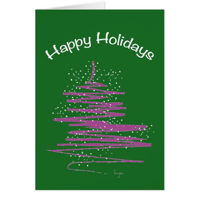 glad helg med Träd Anpassningsbar Hälsningskort (Framsidan)