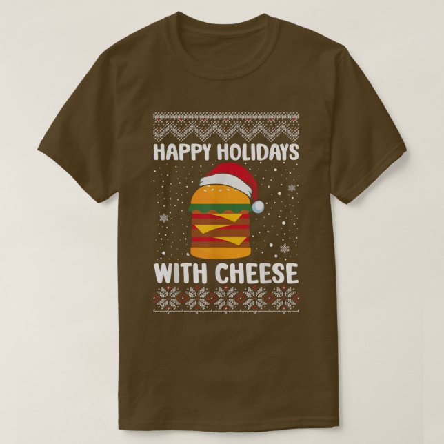 Glad helg med ugglatt julsötare för ost t shirt (Design framsida)