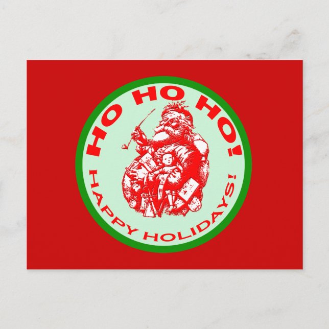 Glad helg med Vintage Santa Design Vykort (Framsida)