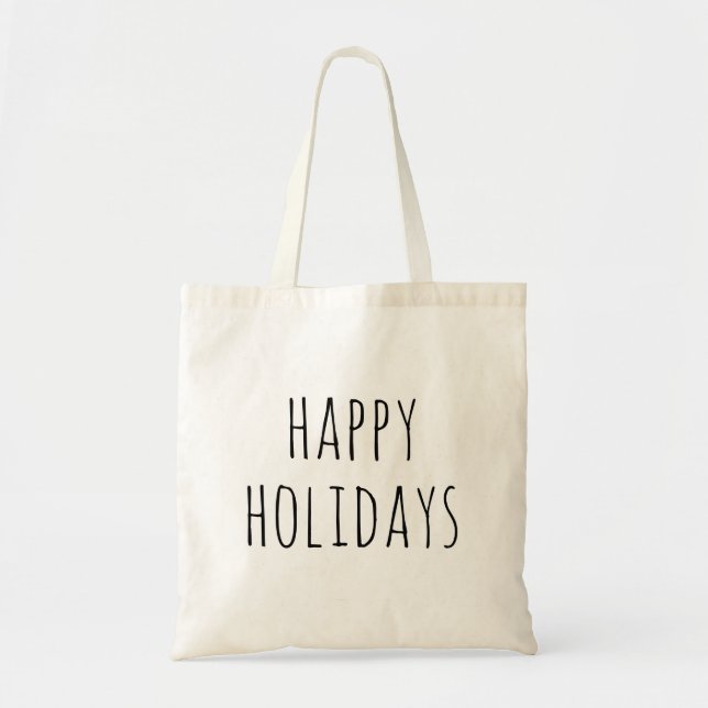 Glad helg. Minimalistisk jullucksförsäljning Tygkasse (Framsidan)
