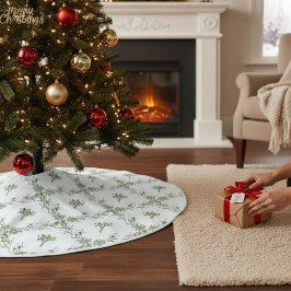 Glad helg Mistletoe Jul Blommigt Julgransmatta Borstad Polyester