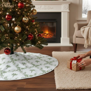 Glad helg Mistletoe Jul Blommigt Julgransmatta Borstad Polyester