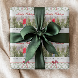 Glad helg Mistletoe Red Bow Anpassningsbar Photo Presentpapper