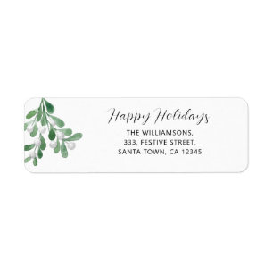 Glad helg Mistletoe Return-adressetikett Returadress Etikett