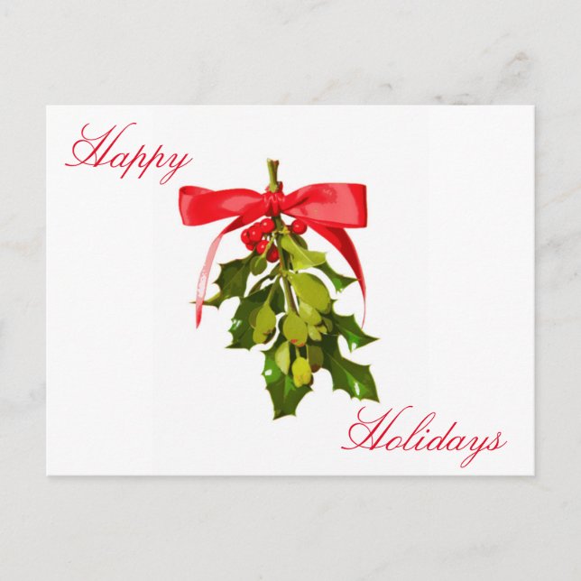 Glad helg mistletoe vykort (Framsida)