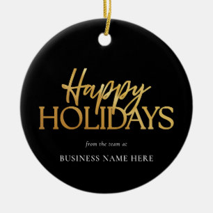 Glad helg Modern Black Guld Business Julgransprydnad Keramik