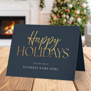 Glad helg Modern Blue Guld Script Business