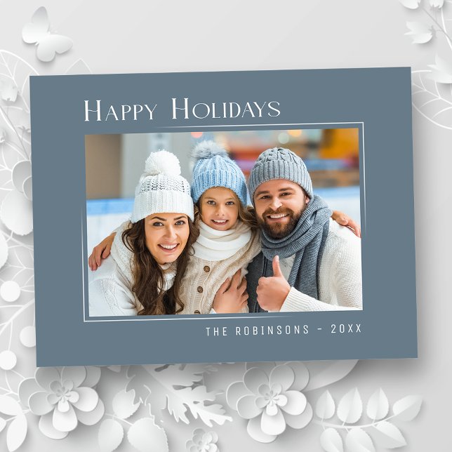 Glad helg Modern Elegant Enkelt skifferblått (Skapare uppladdad)