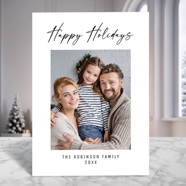 Glad helg Modern Elegant Snyggt Photo Julkort (Available in high quality print or digital download for quick text messaging, email or self print.)