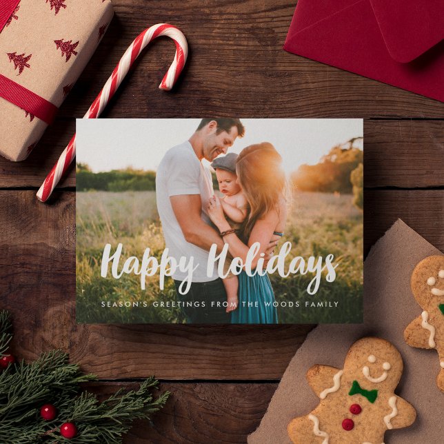 Glad helg Modern familjefolljul - Julkort (Skapare uppladdad)