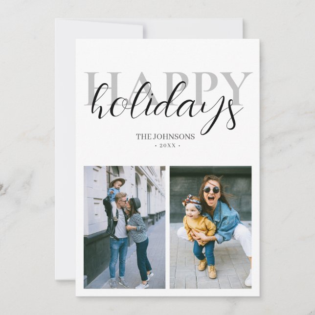 Glad helg Modern foto Julkort (Framsida)