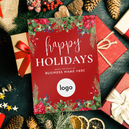 Glad helg Modern julaffärsverksamhet, Logotyp Julkort