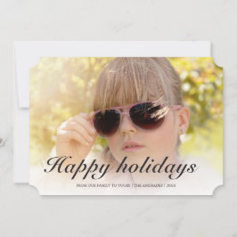 Glad helg Modern julfoto-Helgdag - platta Julkort