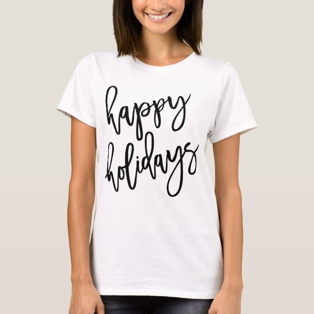Glad helg Modern Lettering T Shirt (Framsida)