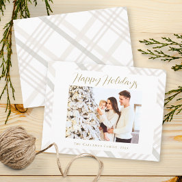 Glad helg Modern minimal rutig fotokort Julkort