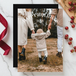 Glad helg Modern minimalistisk fotojul Julkort