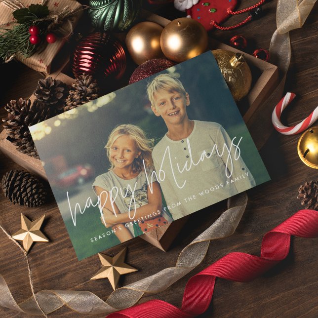 Glad helg Modern, minimalistiskt foto Julkort (Skapare uppladdad)