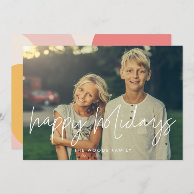 Glad helg Modern, minimalistiskt foto Julkort (Fram/baksida)