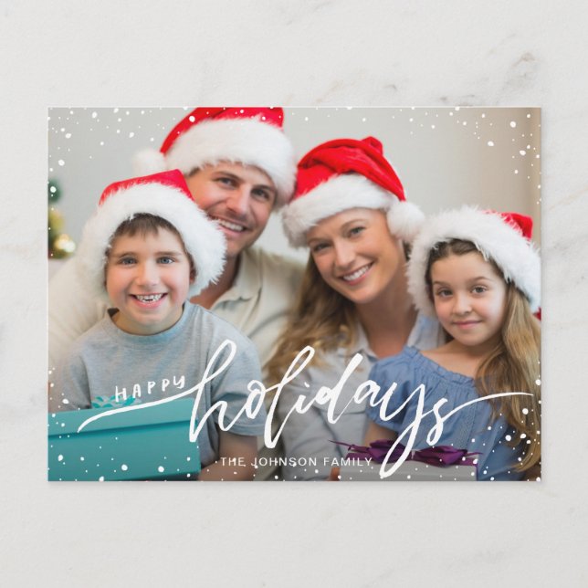 Glad helg Modern PHOTO-jul Hälsning Vykort (Framsida)
