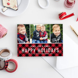 Glad helg Modern Red Buffalo Play Photo Julkort