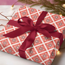 Glad helg Modern Red Red-Blommigt Jul