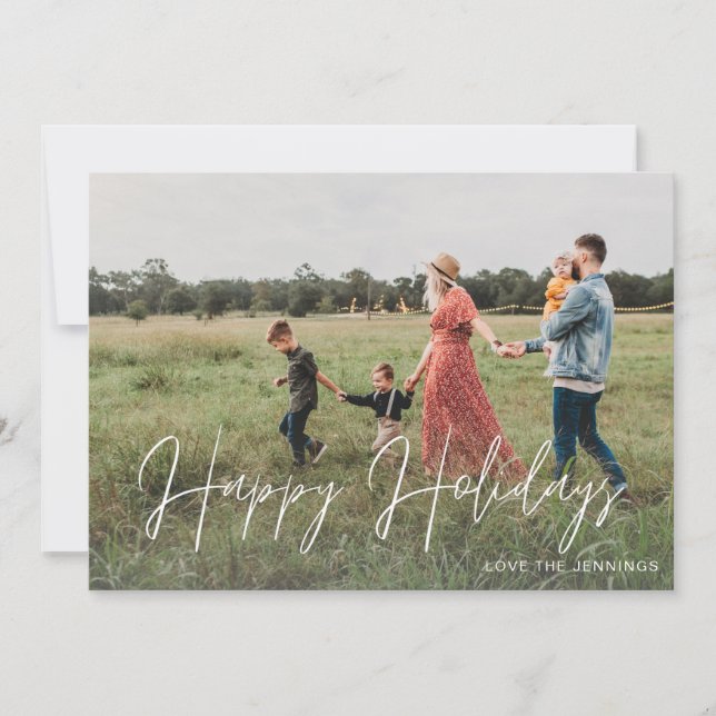 Glad helg Modern skriptfotokort 2 (Framsida)