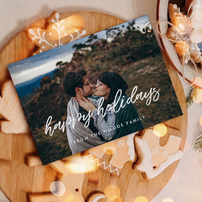 Glad helg Modern typografi - julfoto Julkort (Skapare uppladdad)