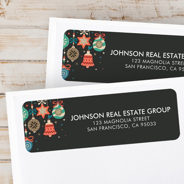 Glad helg | Moderna Helgdag Returadress Etikett (Skapare uppladdad)