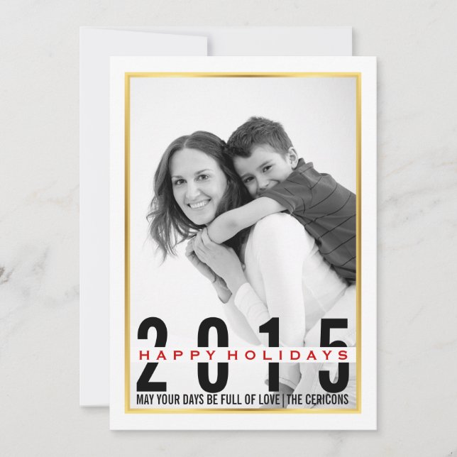 Glad helg moderna julfoto julkort (Framsida)