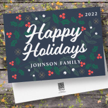 Glad helg Modernt julgrönt Bär Bladverk