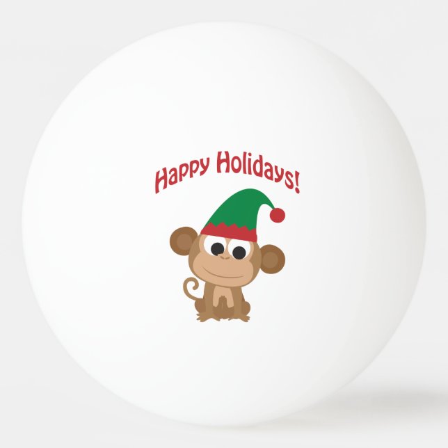 Glad helg! Monkey jul Elf Pingisboll (Framsidan)