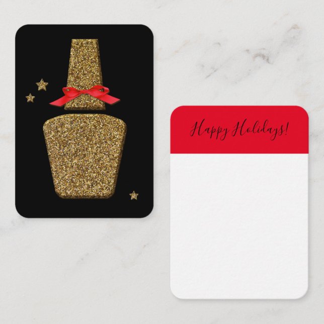 Glad helg-nagel SALON - Din Logotyp + Textanteckni Anteckningskort (Fram/baksida)