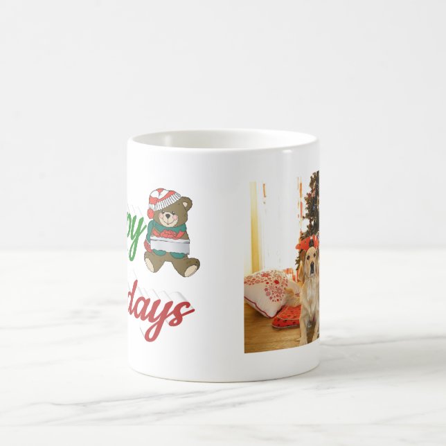 Glad helg Nalle, julfotopatecken Kaffemugg (Center)