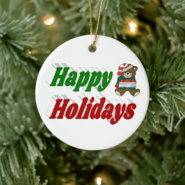 Glad helg Nalle jultypografi Julgransprydnad Keramik