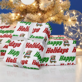 Glad helg Nalle jultypografi Presentpapper