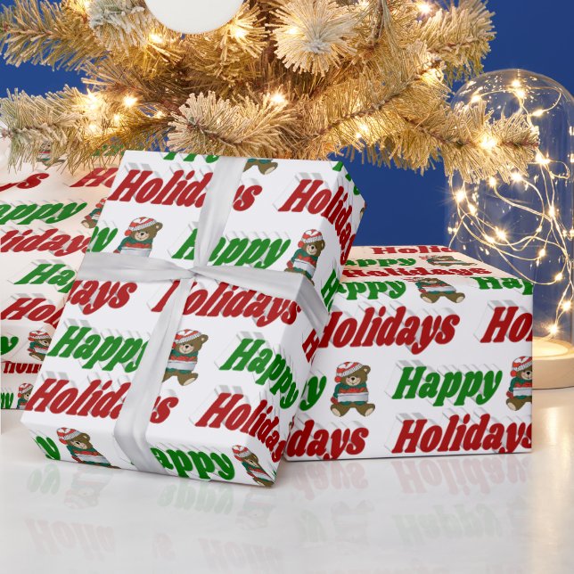 Glad helg Nalle jultypografi Presentpapper (Helgdagar)