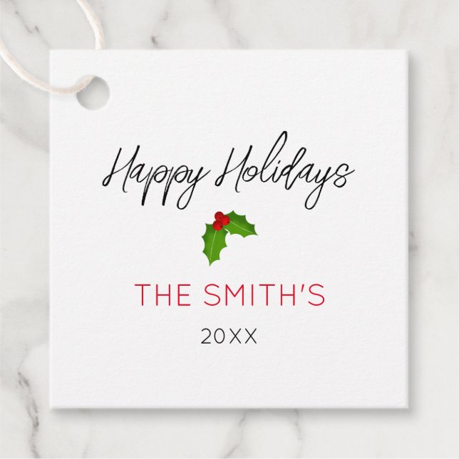 Glad helg Namn-året - julklapp Gåvor Etiketter (Framsida)