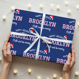 Glad helg Namn jultomten Hat Rosa Navy Presentpapper