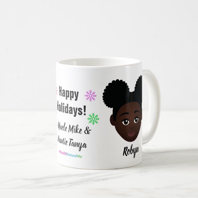 Glad helg Natural Hair Coffee Mugg (Framsida höger)