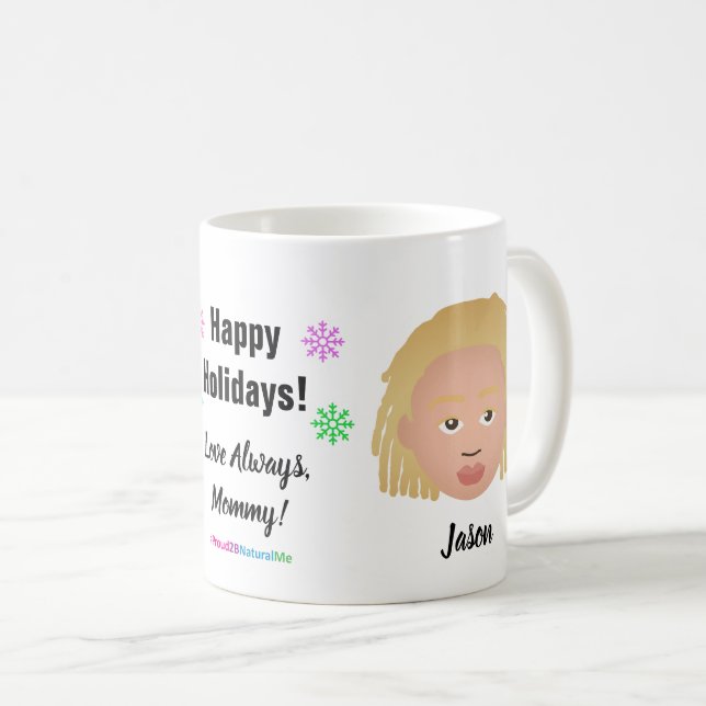 Glad helg Natural Hair Coffee Mugg (Framsida höger)