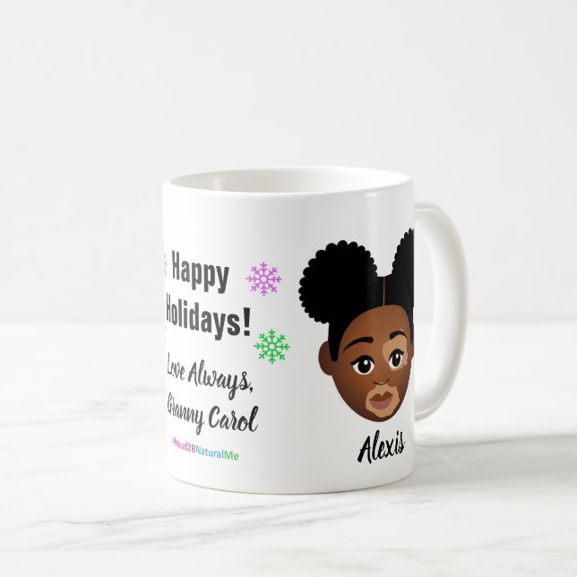Glad helg Natural Hair Coffee Mugg (Framsida höger)