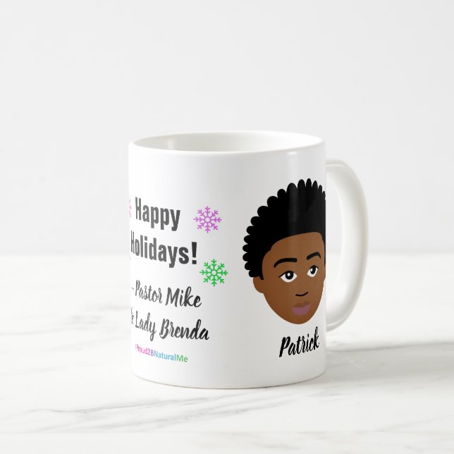 Glad helg Natural Hair Coffee Mugg (Framsida höger)