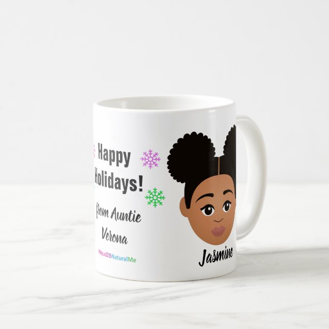 Glad helg Natural Hair Coffee Mugg (Framsida höger)