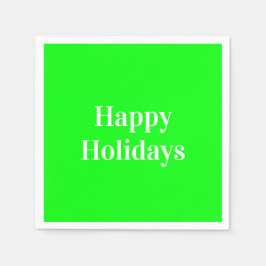 "Glad helg" neon grönt, vit party-papper Pappersservett