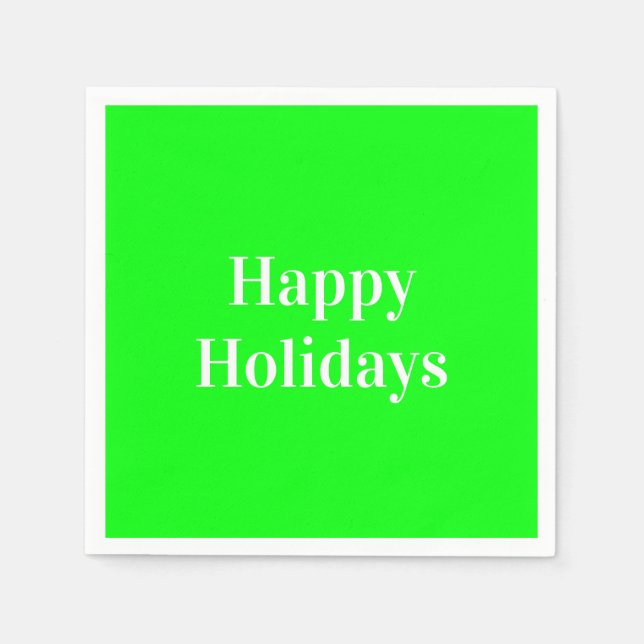 "Glad helg" neon grönt, vit party-papper Pappersservett (Framsidan)